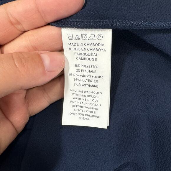 Michael Kors Navy Blue Womens Size Small Cold Shoulder Keyhole Gold Accent - Picture 6 of 10